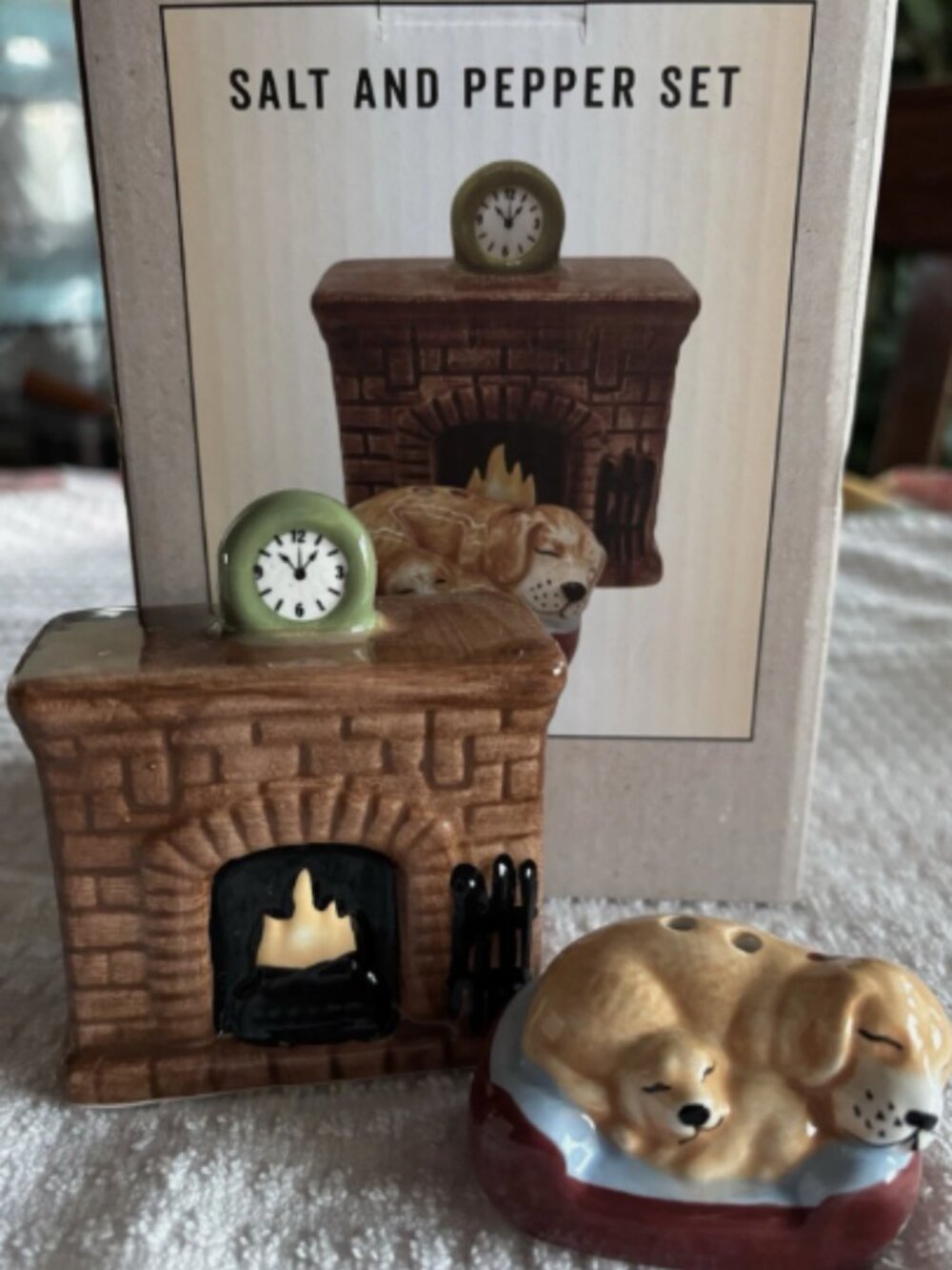 Mini NEW Salt & Pepper DOGS by the FIRE
